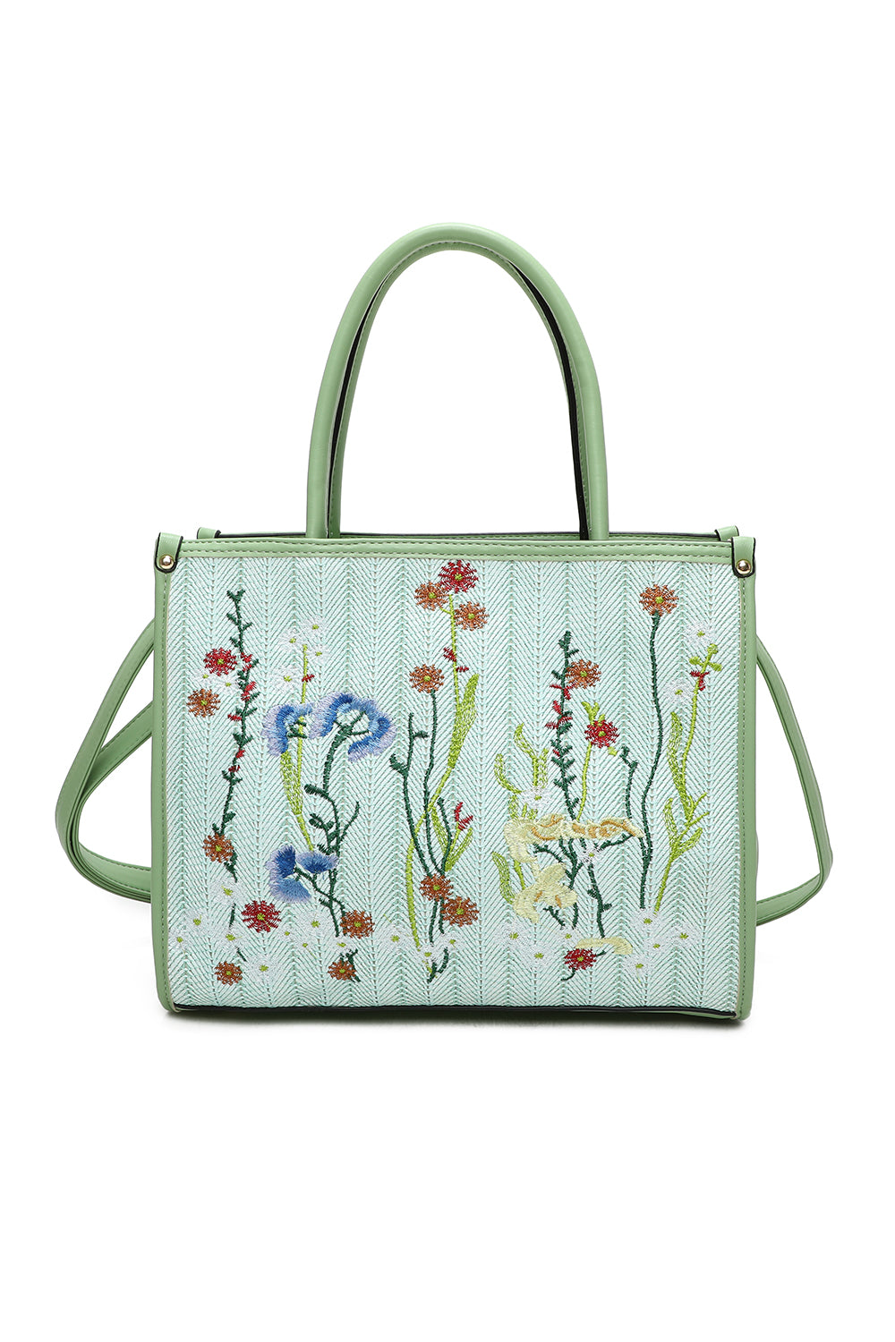 Yura Flower Woven Finish Shoulder Tote Bag