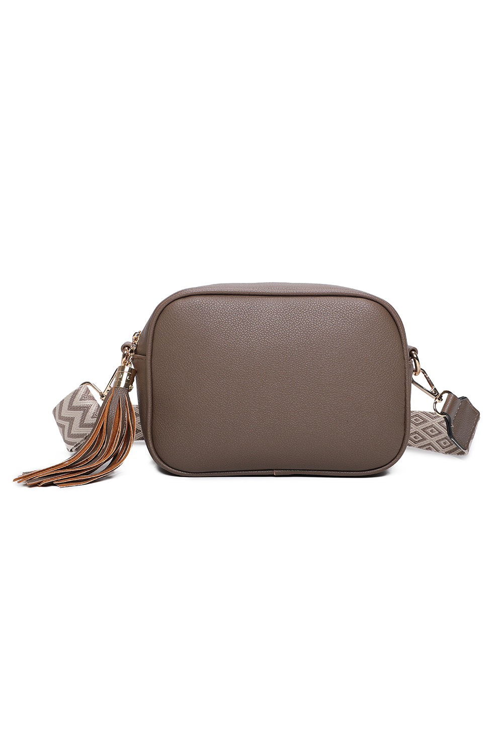 Moka Tassol Zip Crossbody Bag with Canvas Strap