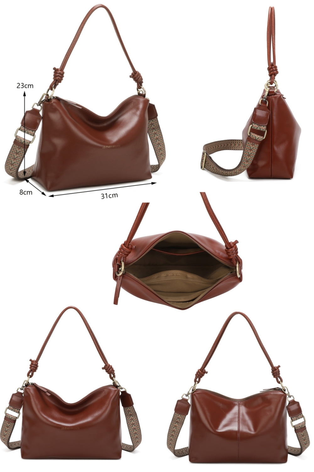 Willow Real Leather Hobo Shoulder Bag - VL2502