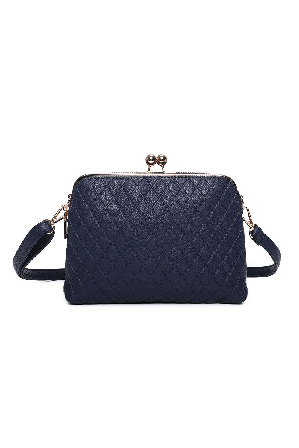 PU Diamond Patterned Shoulder Bag