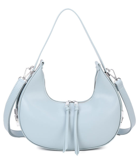Luna Cresecent Shaped PU Leather Crossbody Shoulder Bag with Adjustable Strap