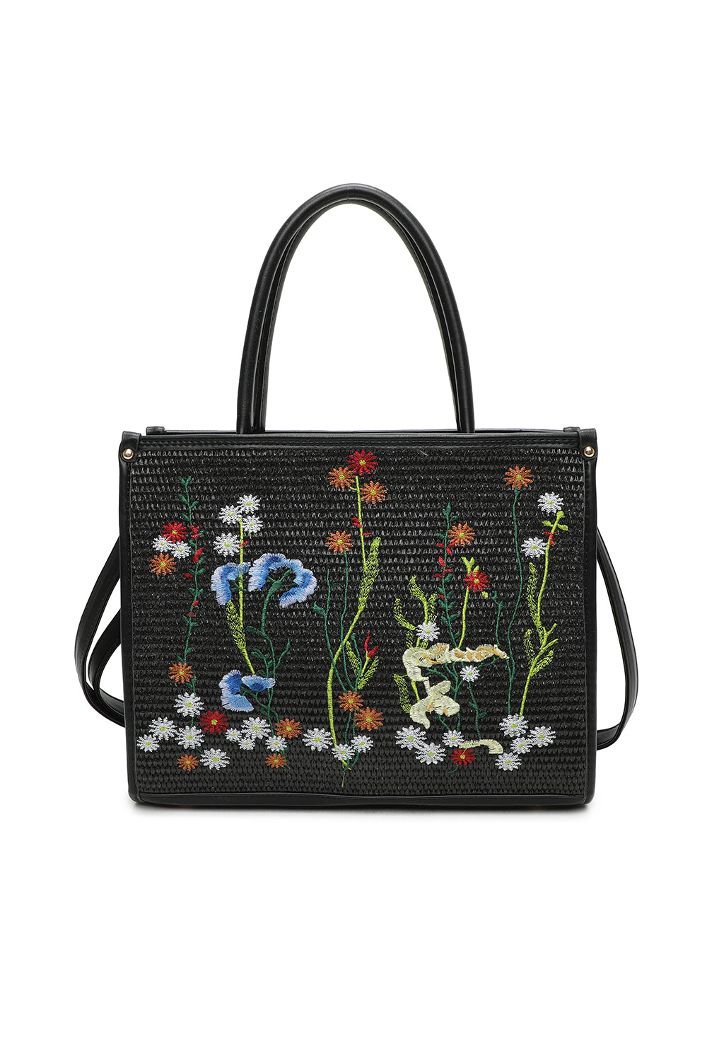 Yura Flower Woven Finish Shoulder Tote Bag