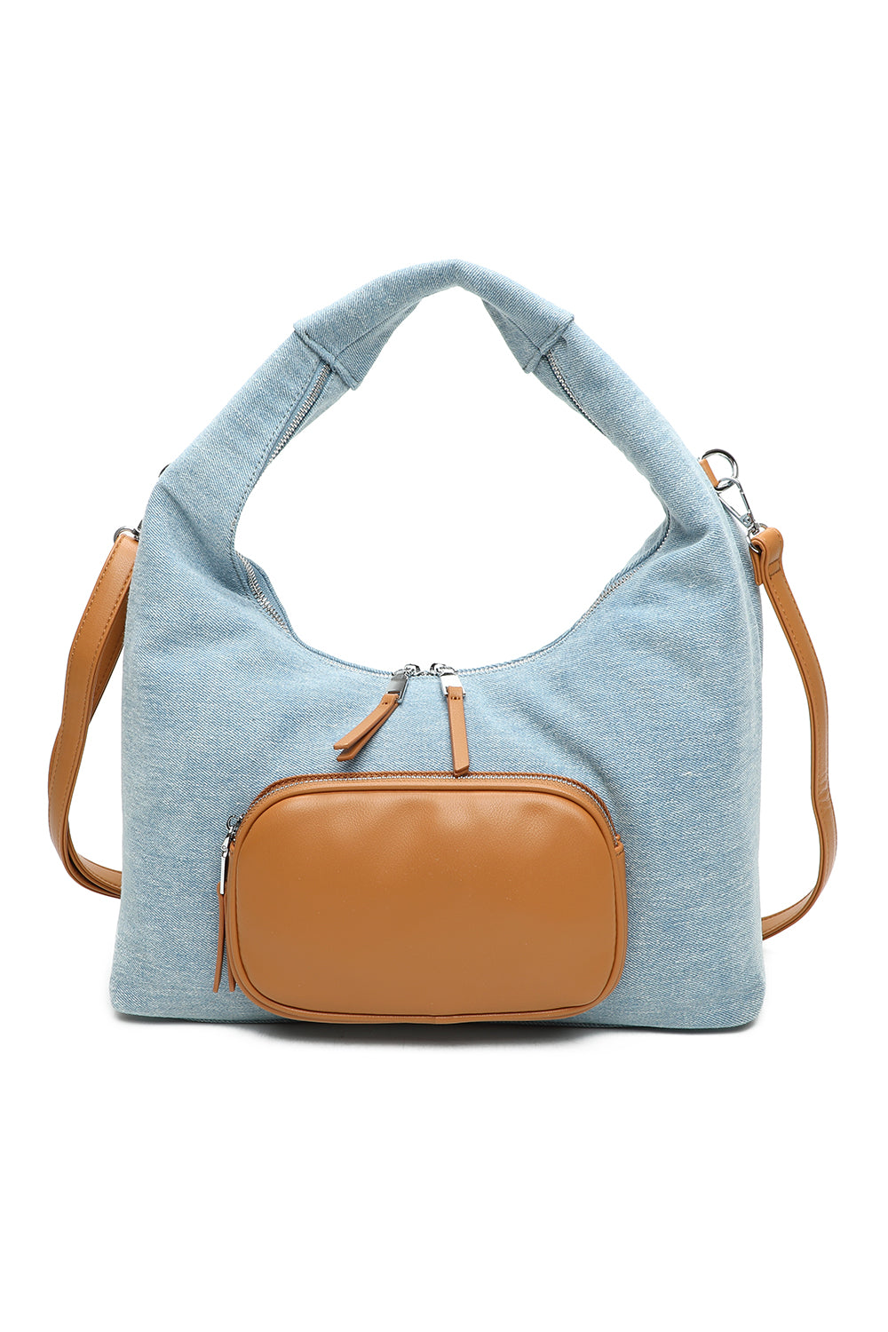 Dual-Colour Denim Shoulder Bag