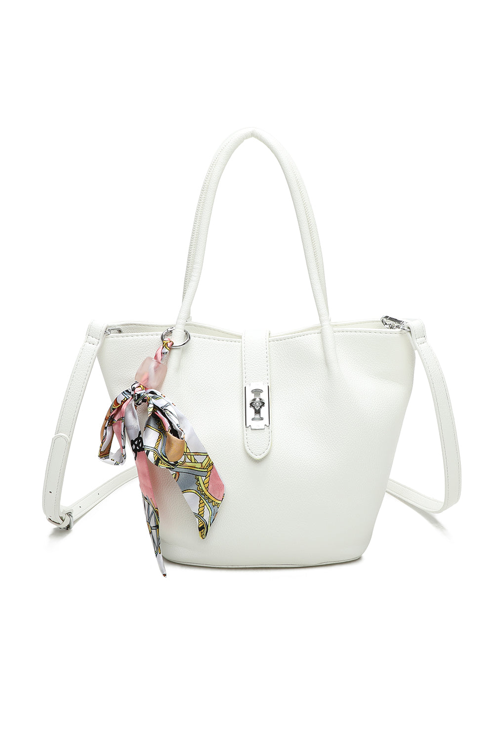 Tria Ribbon PU Leather Shoulder Tote Bag