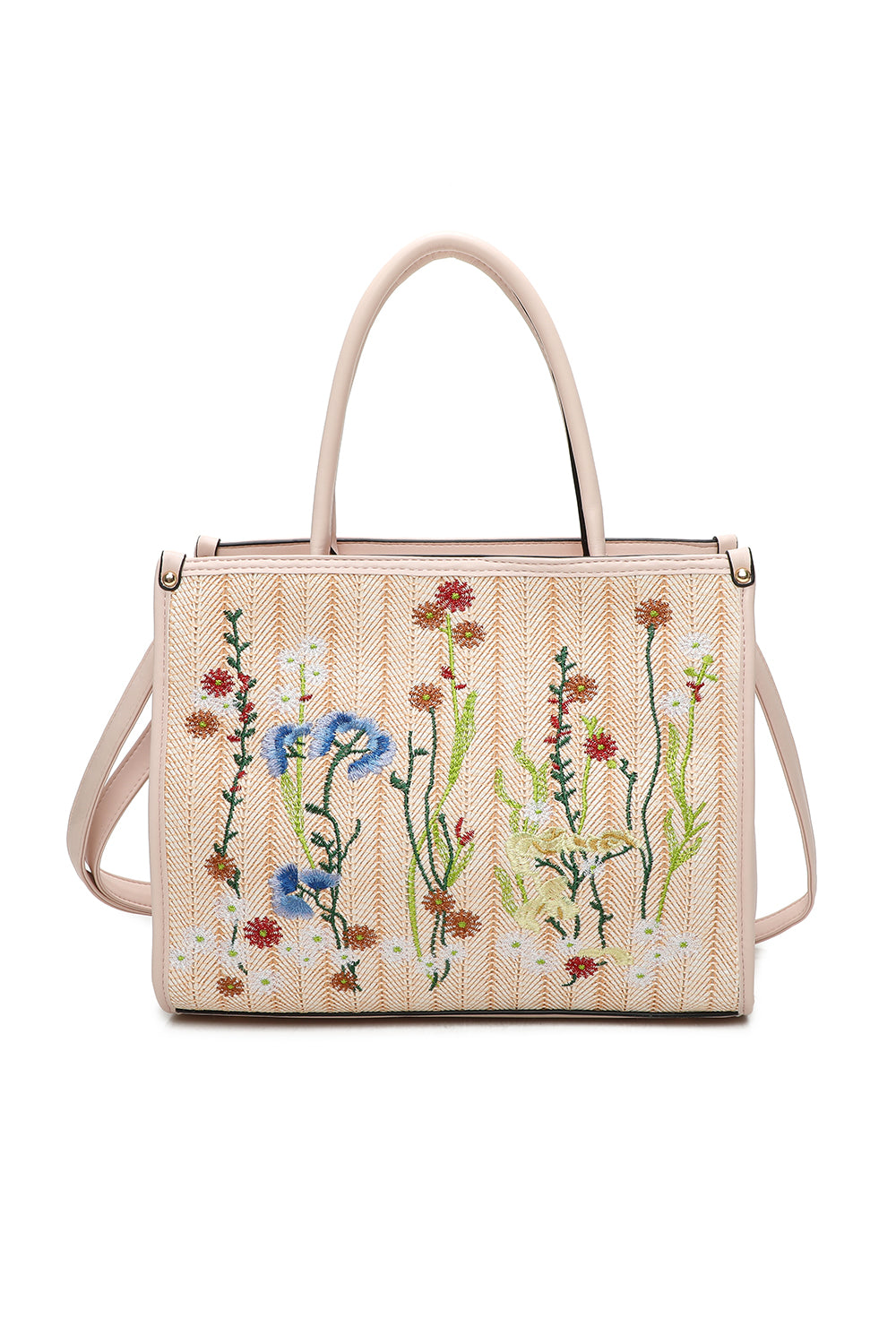 Yura Flower Woven Finish Shoulder Tote Bag