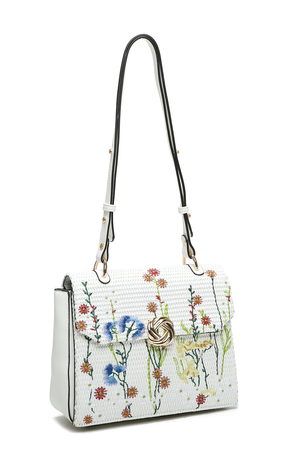 Suya Flower Woven Finish Shoulder Bag