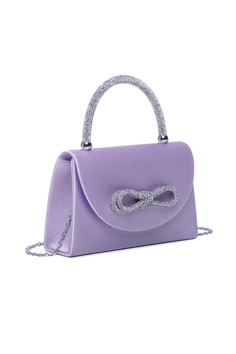 Camila Diamante Ribbon Envelope Style Shoulder Top-Handle Evening Bag - RZ2412