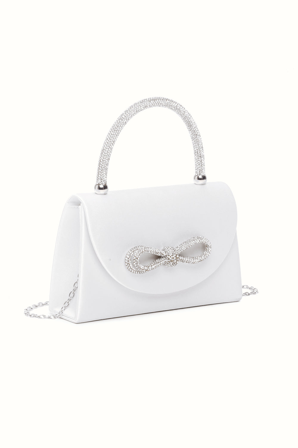 Camila Diamante Ribbon Envelope Style Shoulder Top-Handle Evening Bag - RZ2412