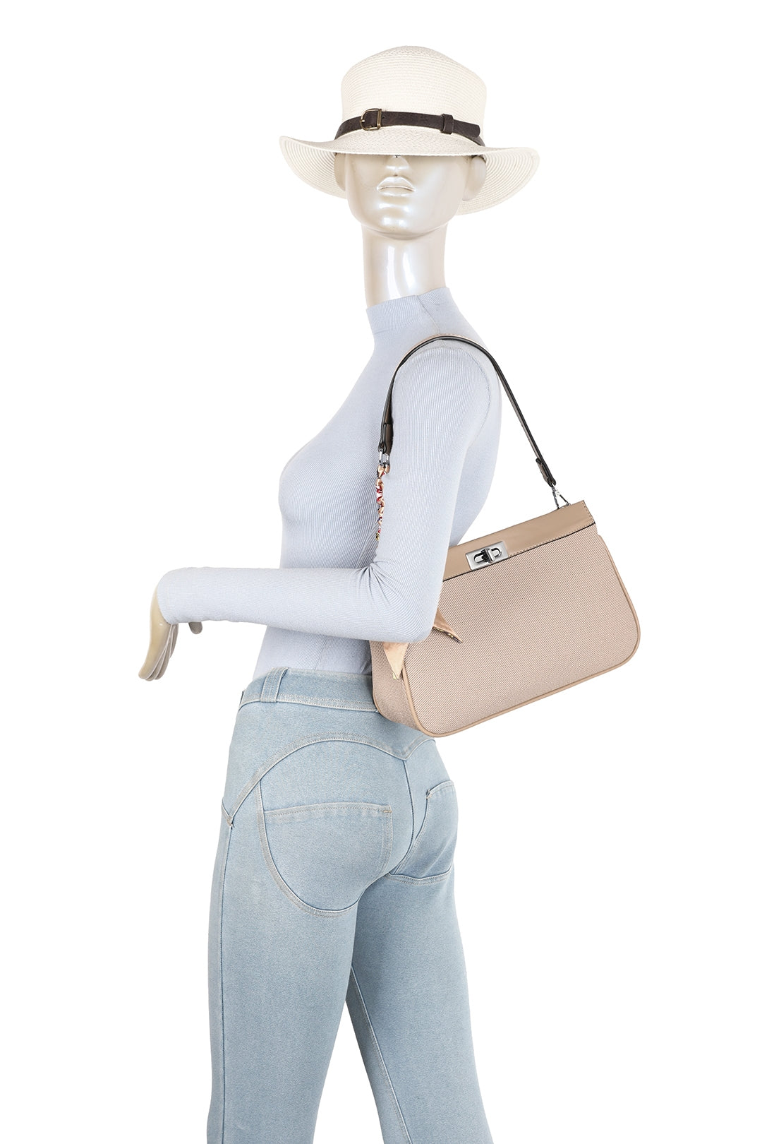 Caspian Dual Compartment Shoulder Bag With A Lock - RB250952