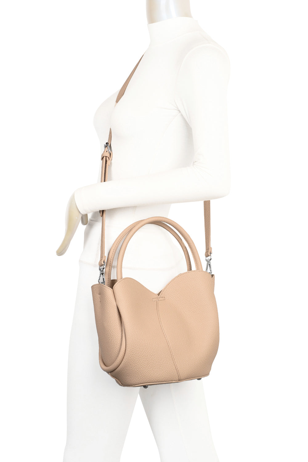 The Petal 2in1 PU Leather Shoulder Hand Bag With an Extra Crossbody Bag - RY241051