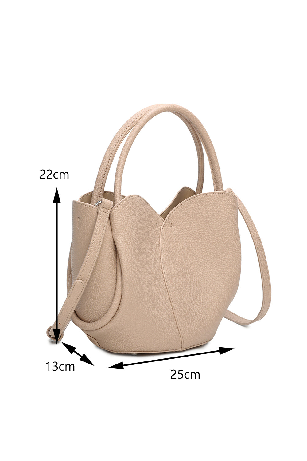The Petal 2in1 PU Leather Shoulder Hand Bag With an Extra Crossbody Bag - RY241051