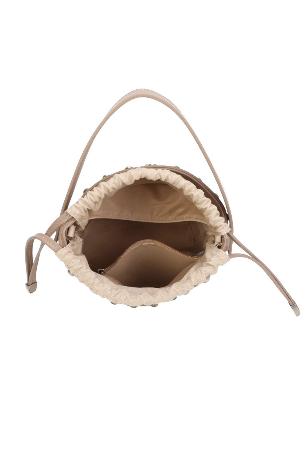 Rivet Suede Stud Detail Top Handle Bucket Bags - RY250961