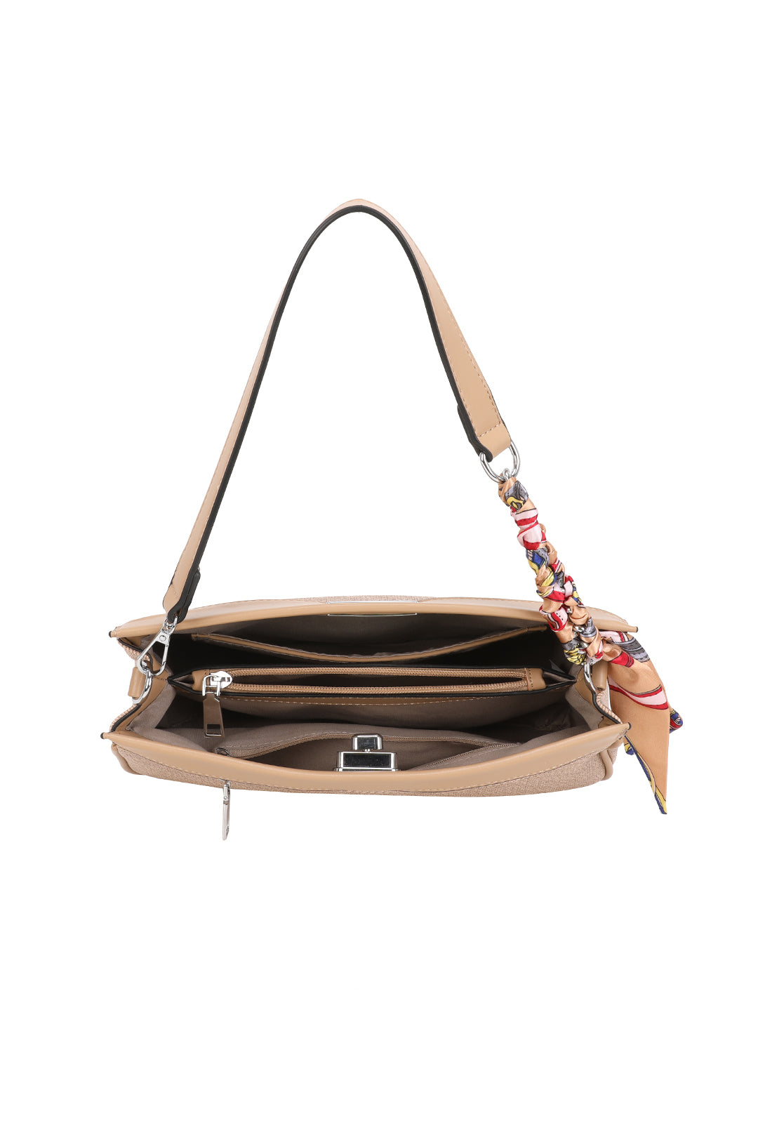 Caspian Dual Compartment Shoulder Bag With A Lock - RB250952