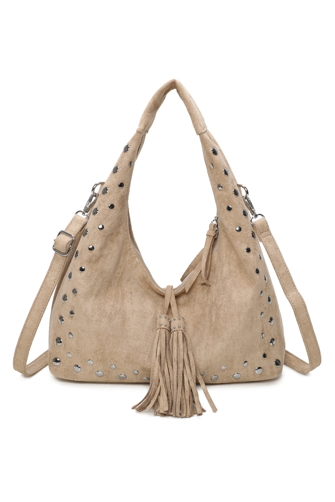 Caldera Sudede PU Leather Hobo Shoulder Tassel Bag - RY250963