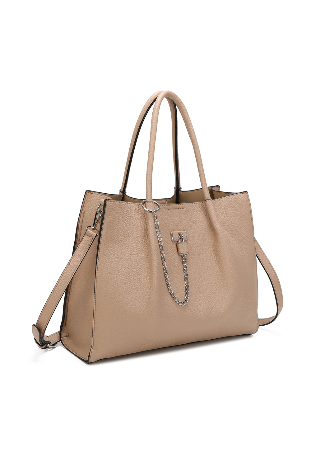 Oversize Triple Compartment C-shaped lock Tote Bag - RB241033