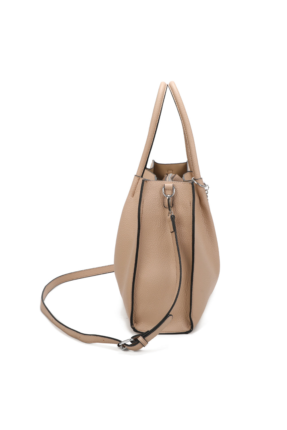 Oversize Triple Compartment C-shaped lock Tote Bag - RB241033
