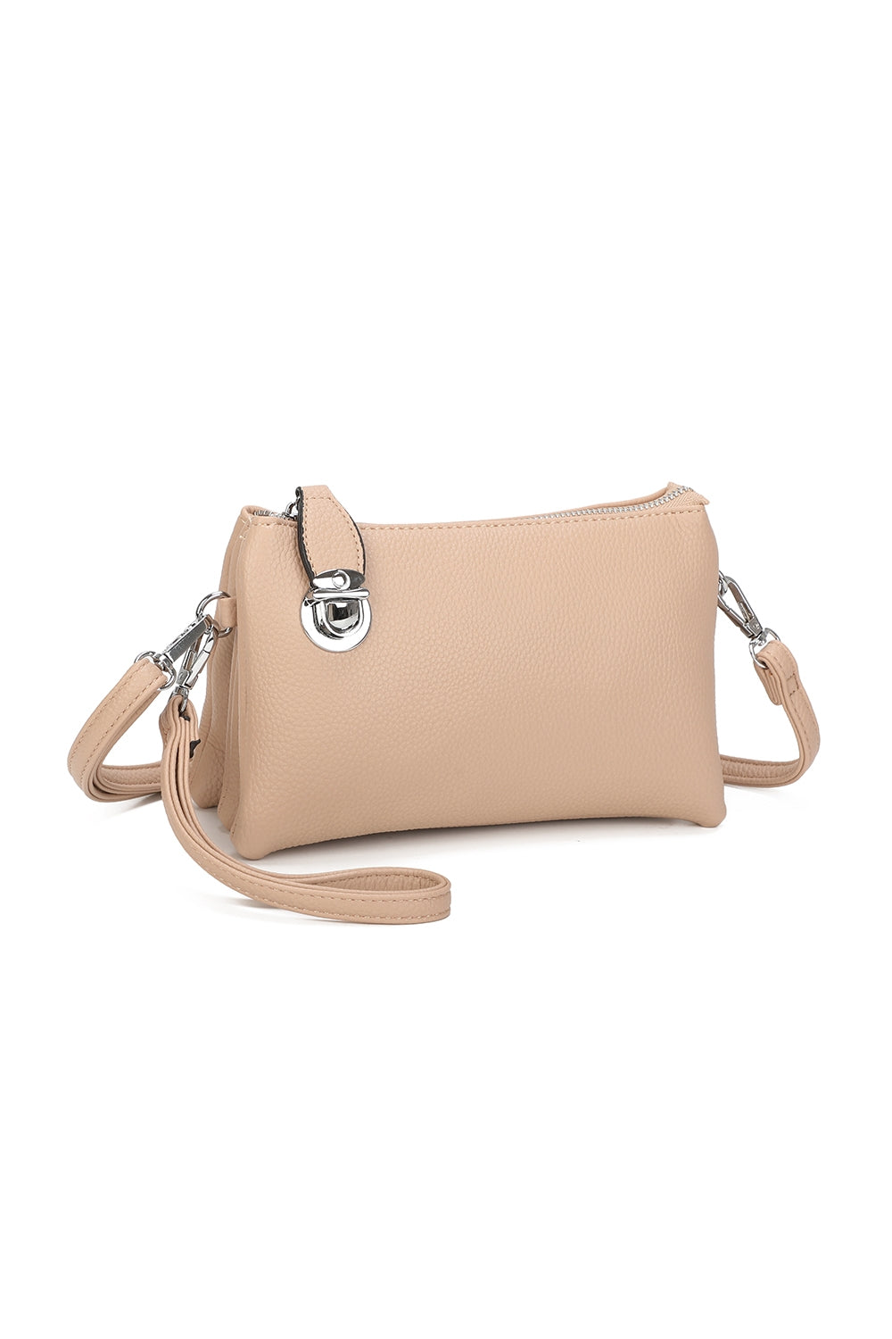 Elara PU Leather Triple Compartment Crossbody Bag With Fixed Lock - RM250611