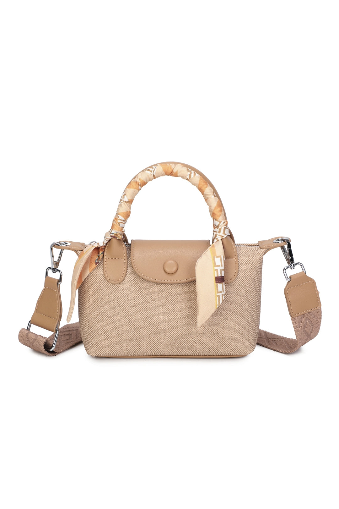 Aurette Mini Shoulder Scarf Wrapped Top Handle Bag - RY250966