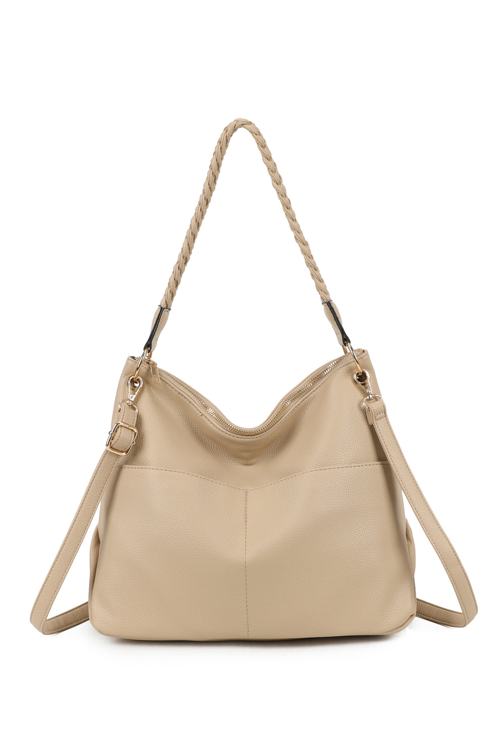 Braided Haven Hobo PU Leather Shoulder Bag - RW241201