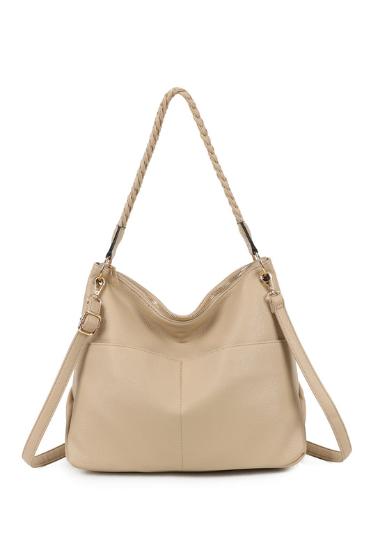 Braided Haven Hobo PU Leather Shoulder Bag - RW241201