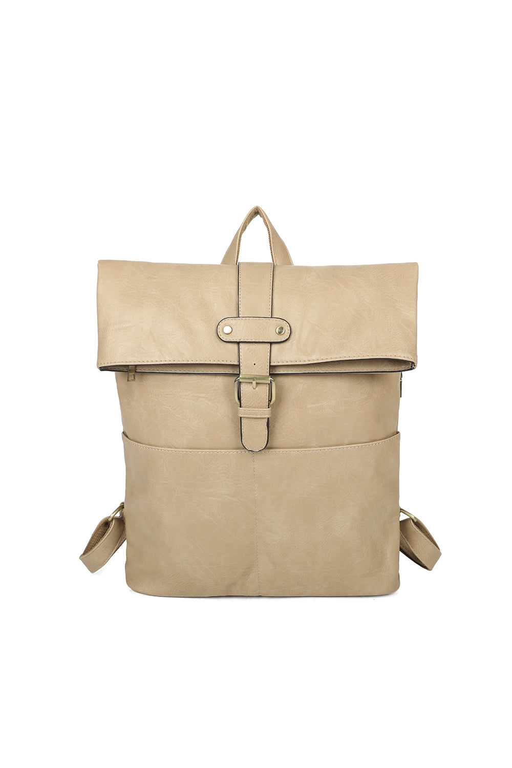 Buckle Style Unisex PU Leather Backpack - RX250581