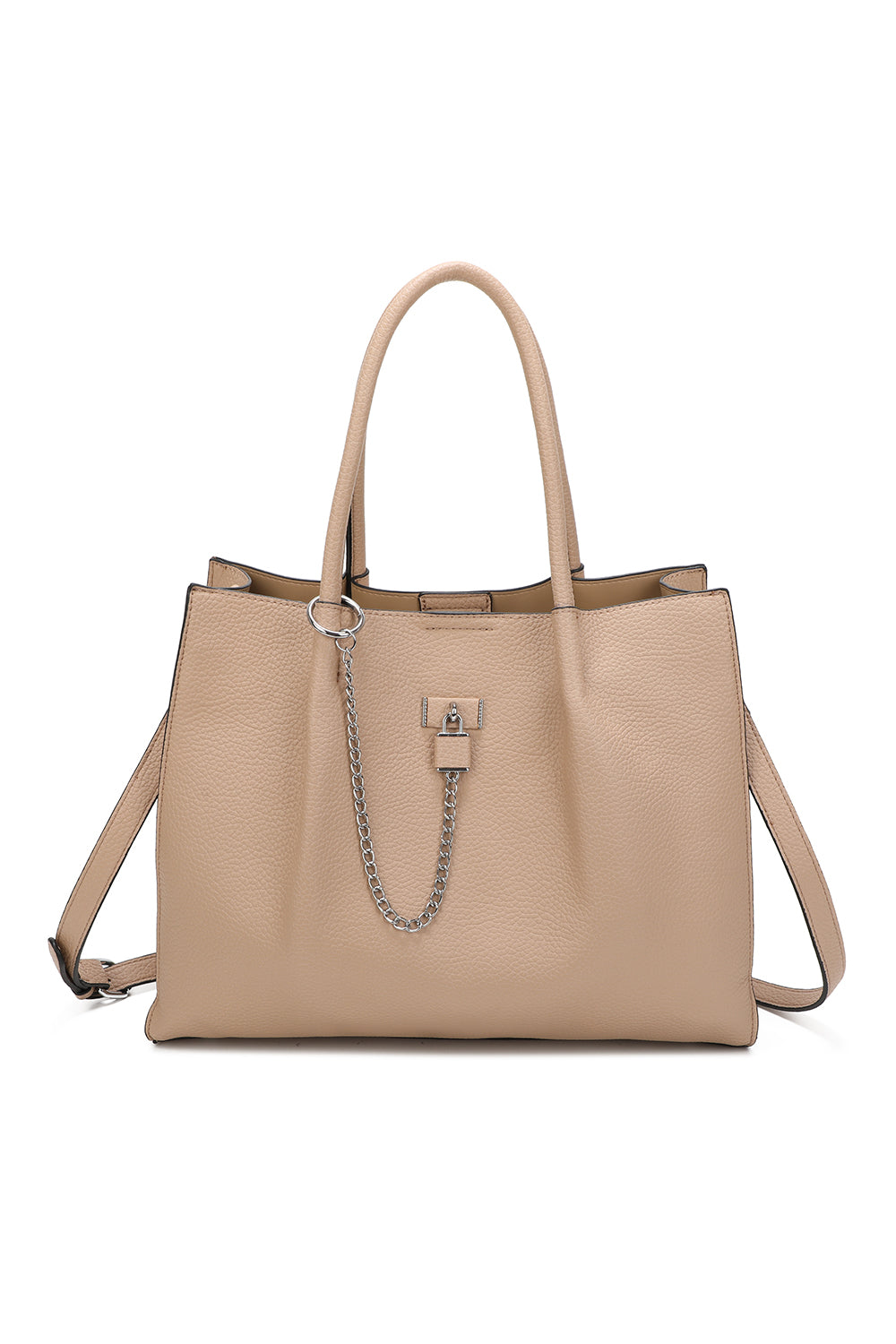 Oversize Triple Compartment C-shaped lock Tote Bag - RB241033