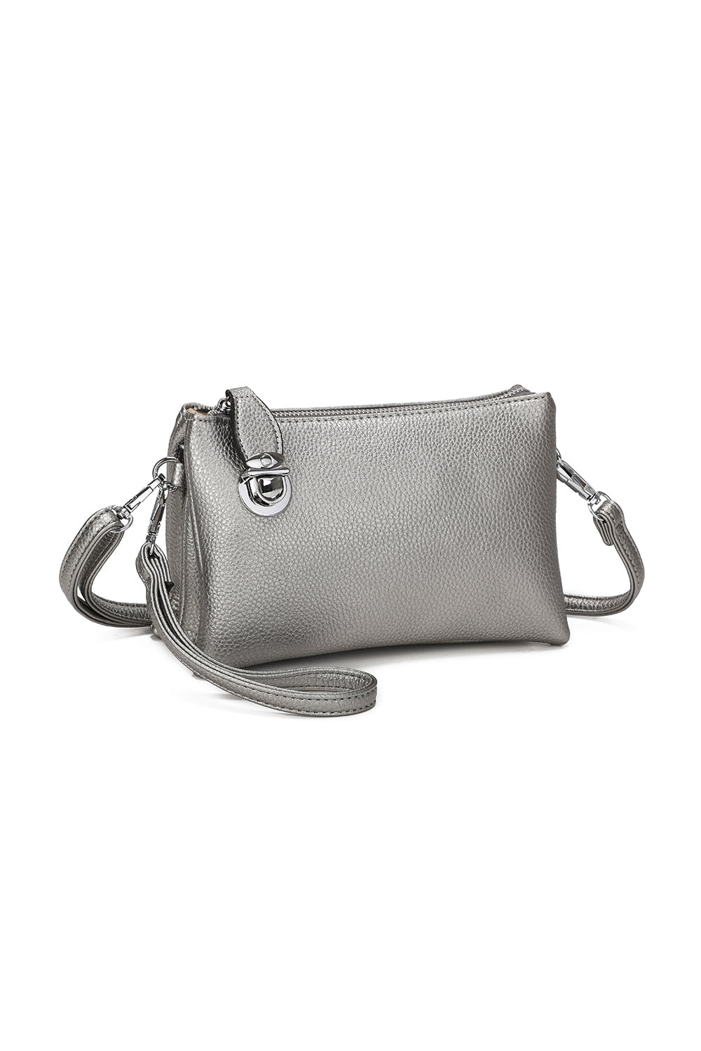 Elara PU Leather Triple Compartment Crossbody Bag With Fixed Lock - RM250611