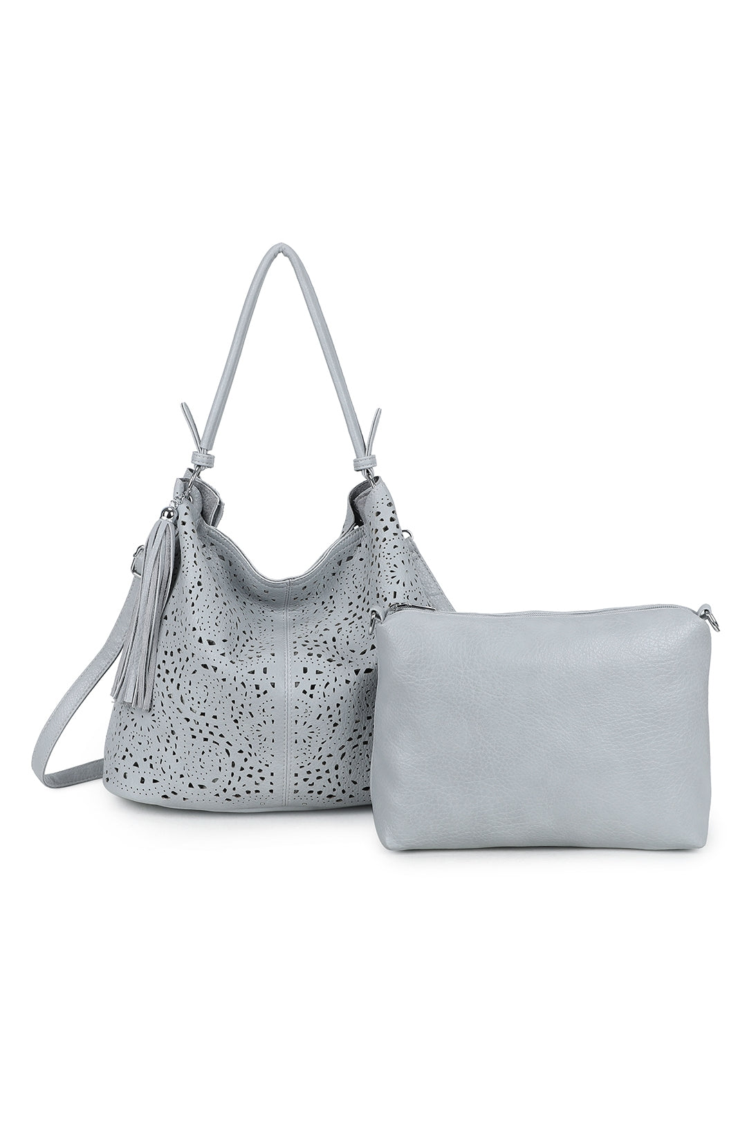 Wren 2in1 Laser Hollowing PU Leather Tassel Hobo Shoulder Bag - RW250903
