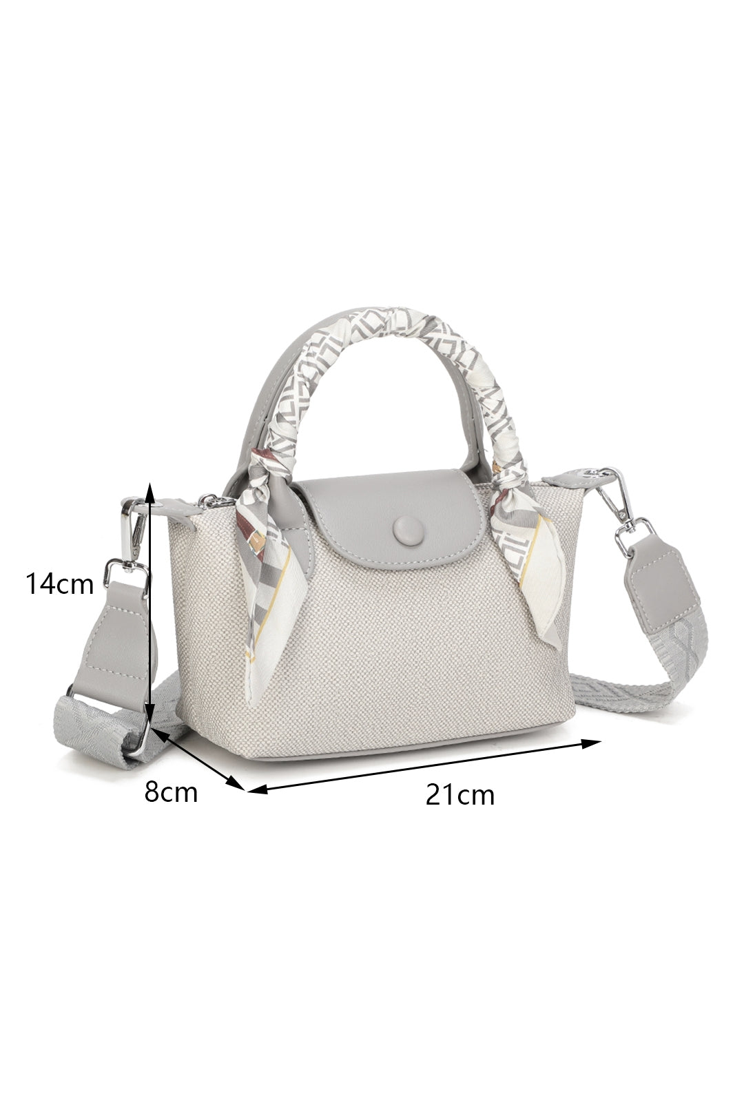 Aurette Mini Shoulder Scarf Wrapped Top Handle Bag - RY250966