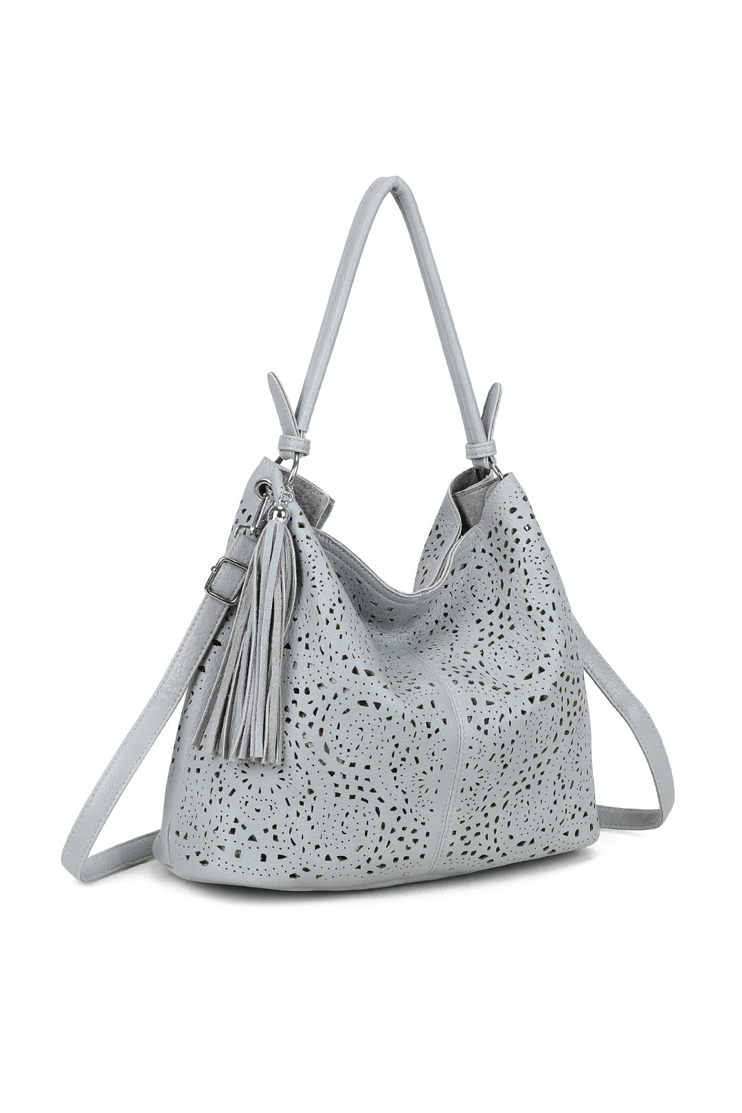 Wren 2in1 Laser Hollowing PU Leather Tassel Hobo Shoulder Bag - RW250903