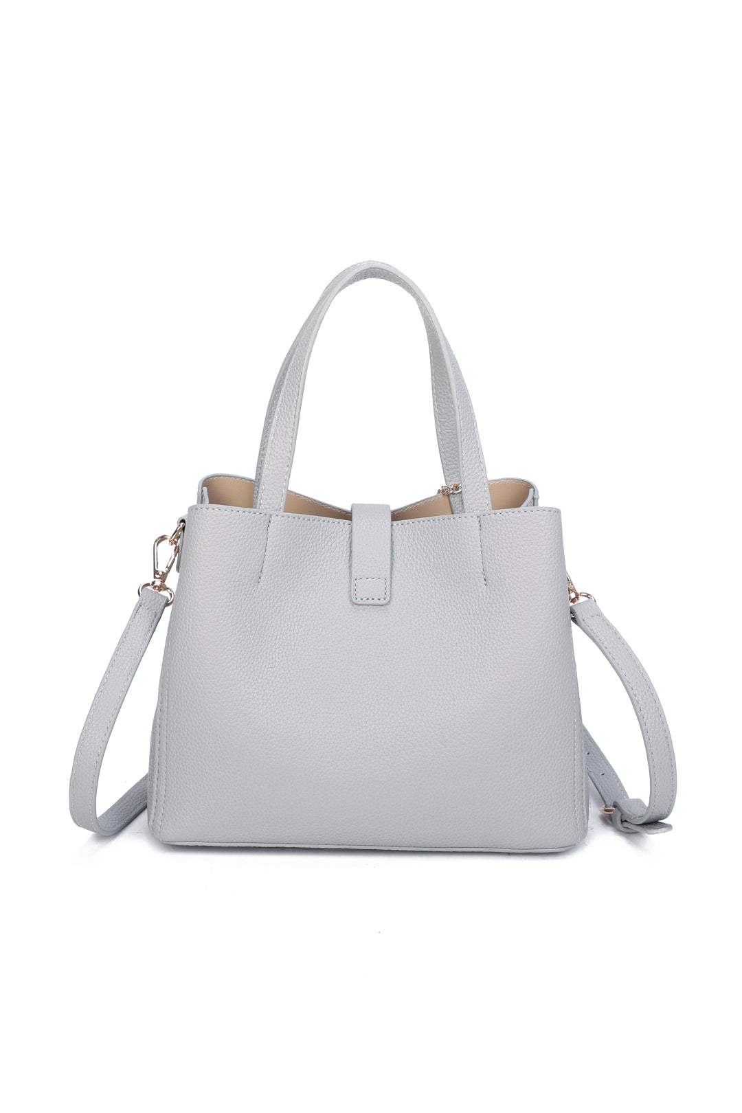 Ellory Triple Compartments Top Handle Tote Bag With Mini Bag Charm - RG51002