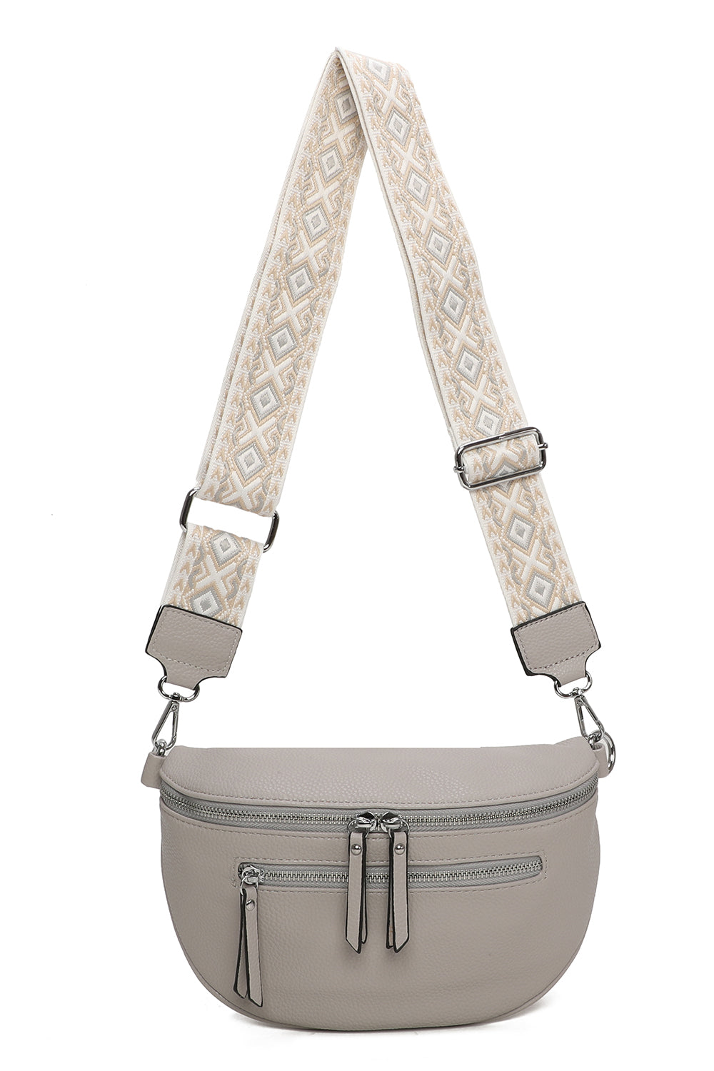 Bara Triple Zip Women's Cross body Bag with Canvas Strap