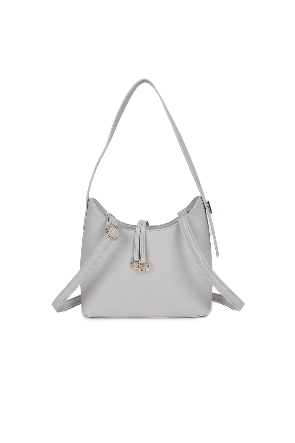 Halo Charm PU Leather Shoulder/Hobo Bag with Extendable Shoulder Straps and Extra-long Straps - RJ241076