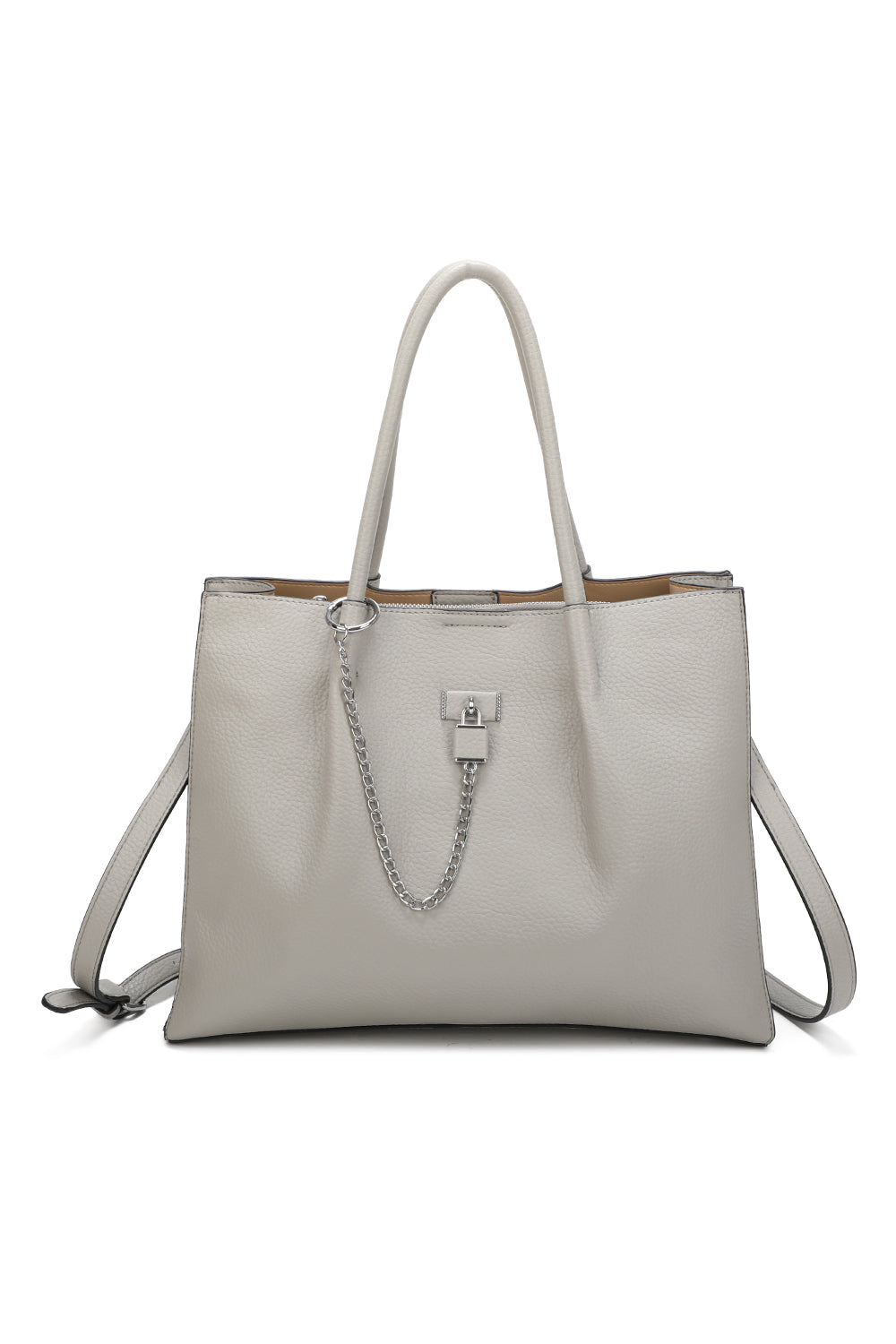 Oversize Triple Compartment C-shaped lock Tote Bag - RB241033
