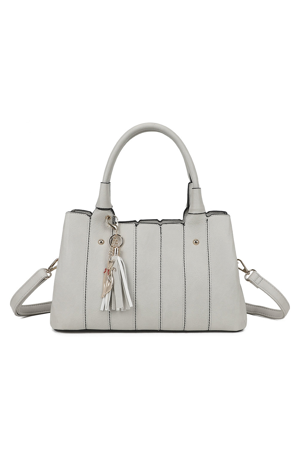 Katze Striped PU Leather Tote Shoulder Handbag with Kitten Charm(RB170853)