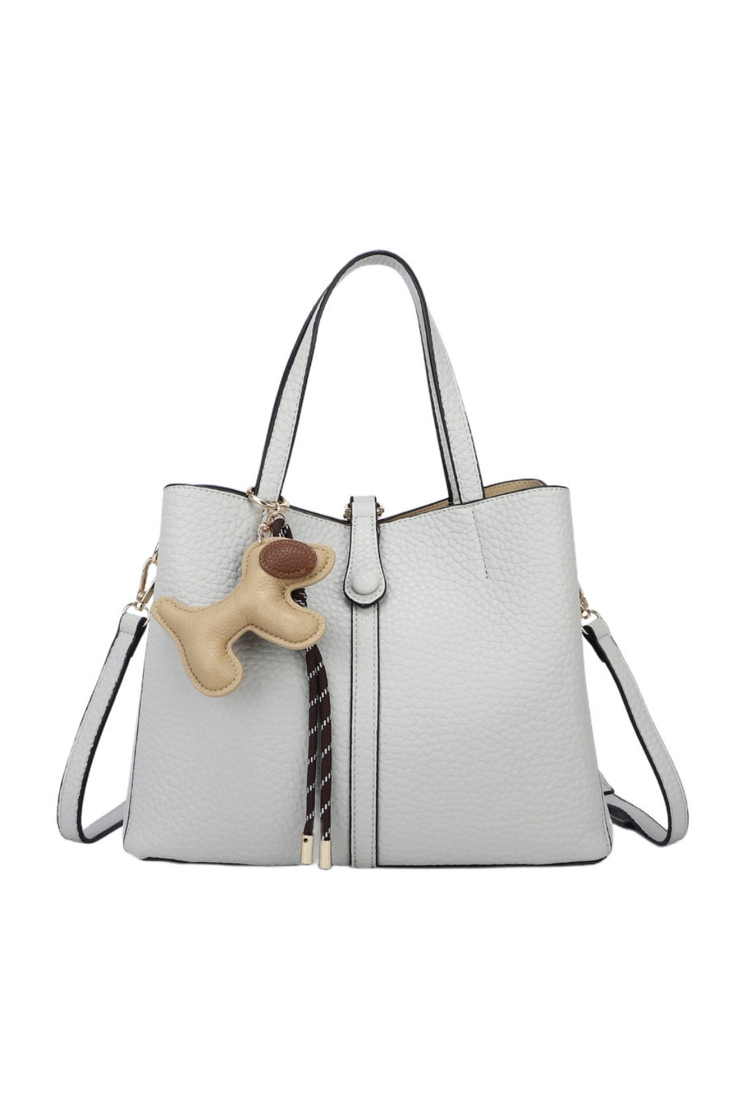 Bella PU Leather Triple Compartment HandBag With A Dog Charm - RB250468