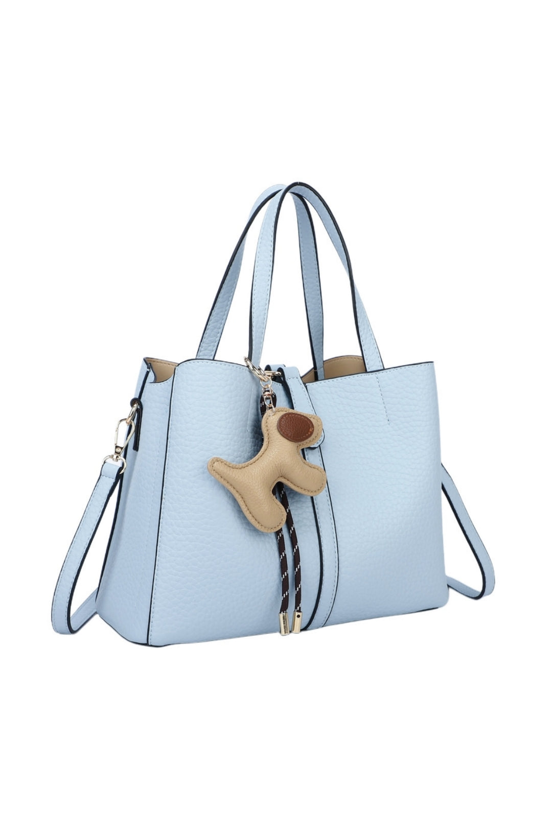 Bella PU Leather Triple Compartment HandBag With A Dog Charm - RB250468