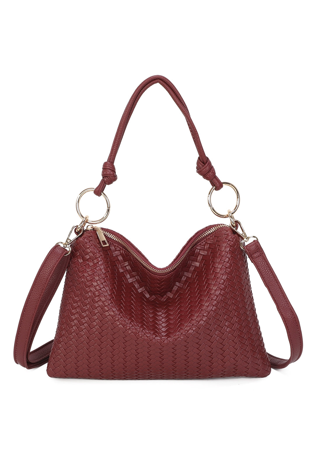 Paloma PU Woven Pleated Shoulder Crossbody Bag - RB260512