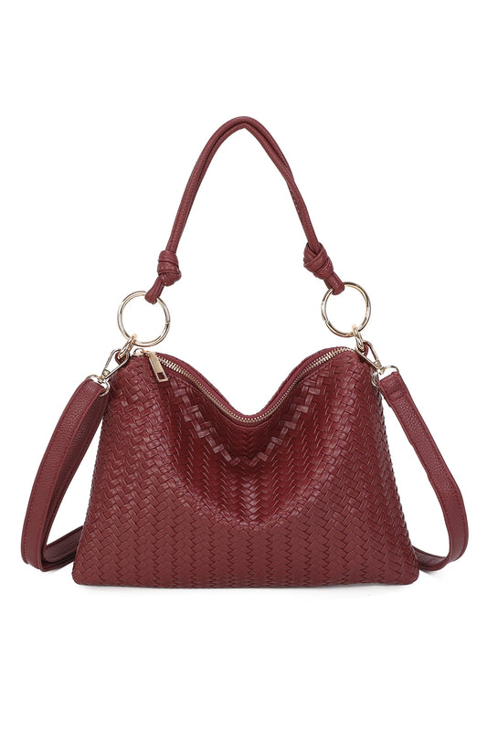 Paloma PU Woven Pleated Shoulder Crossbody Bag - RB260512