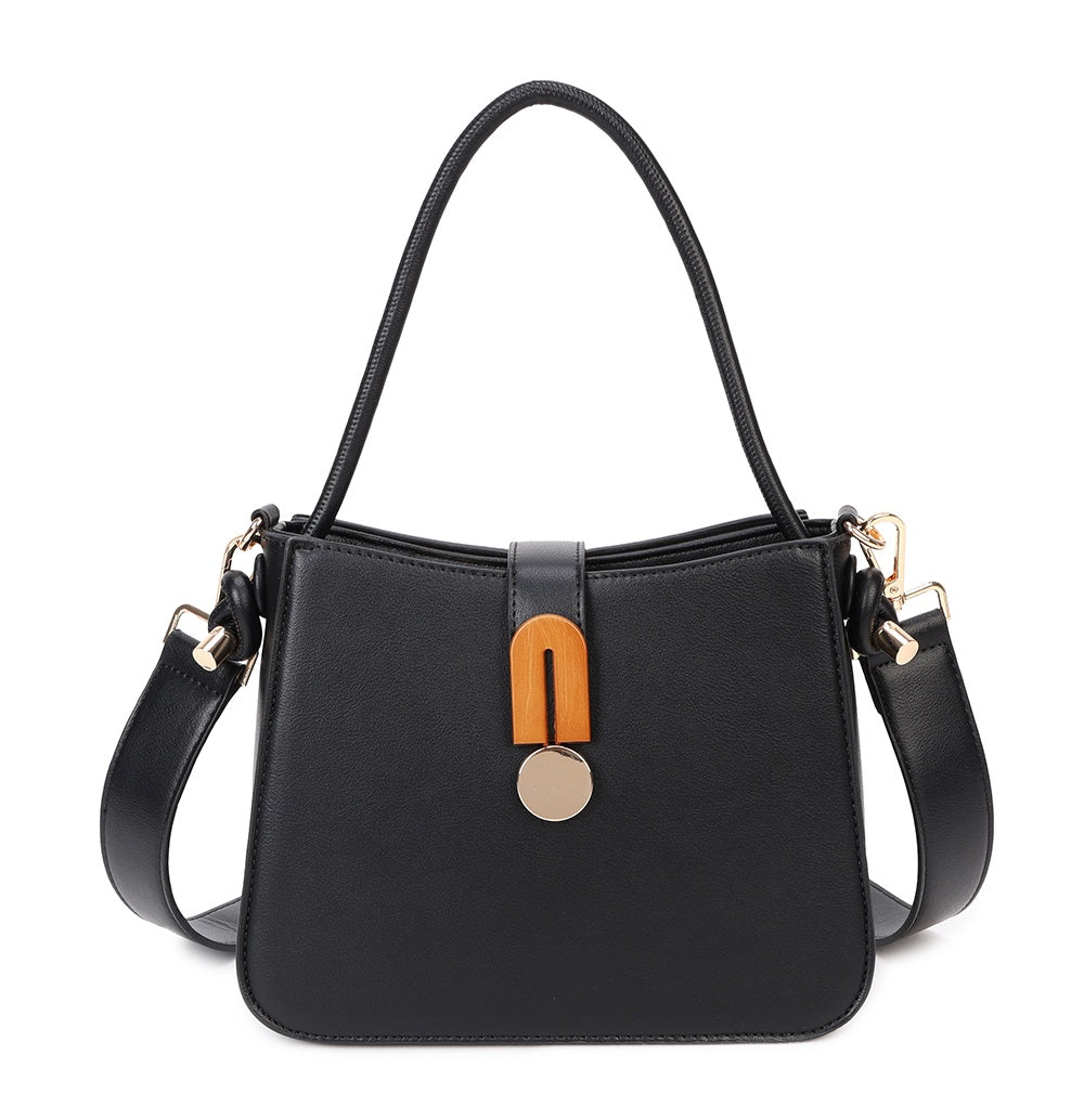 Thurman Triple Compartments PU Leather Shoulder Crossbody Bag