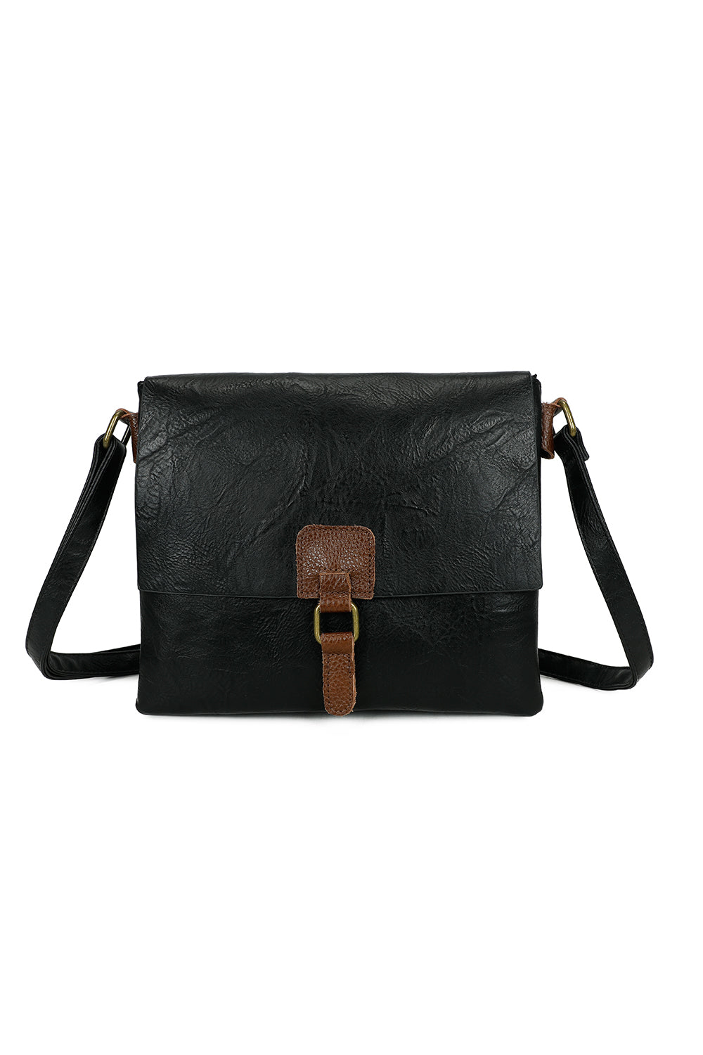 Sienna PU Leather Dual Compartment Crossbody Messenger Bag - RB241021