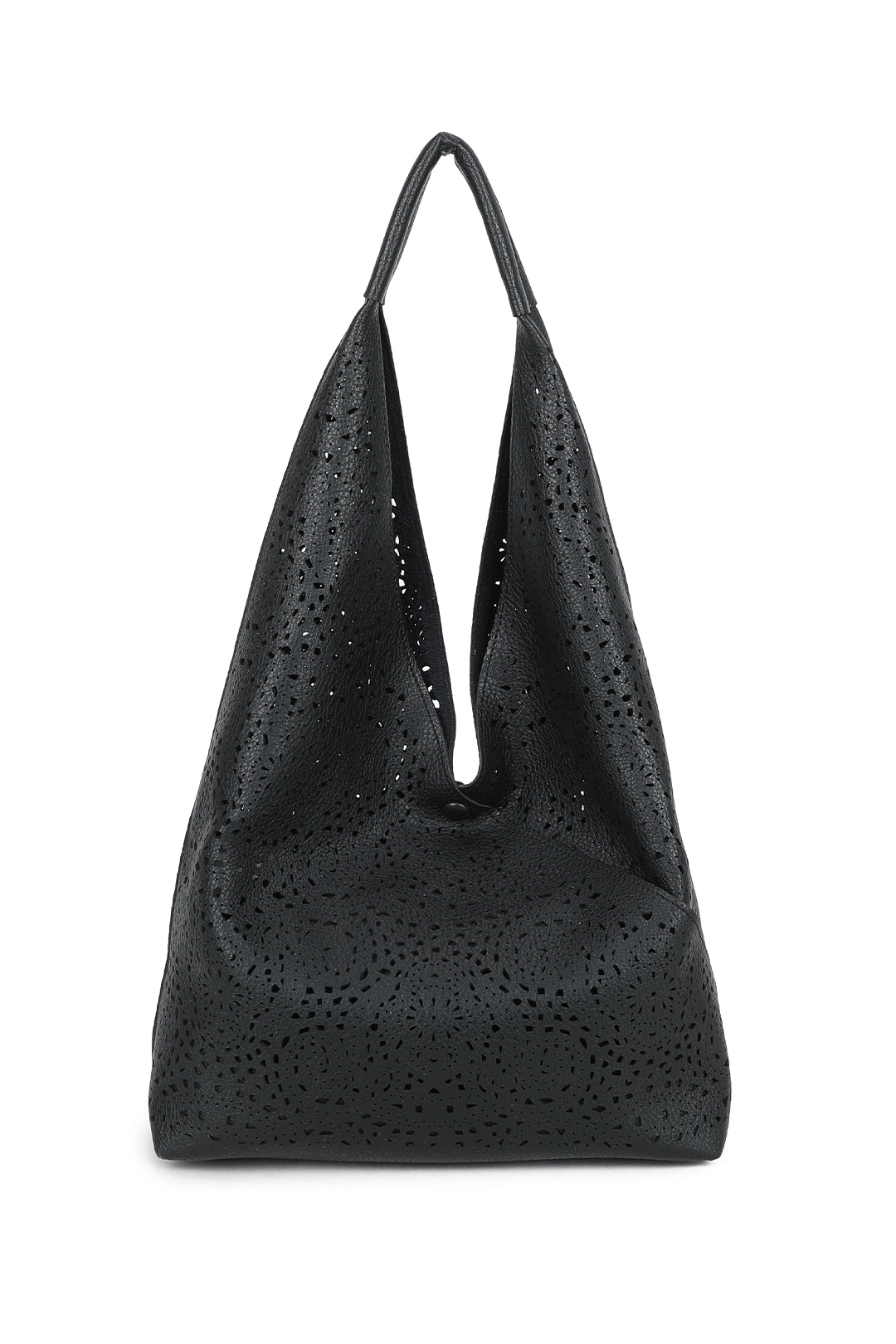 Elowen 2in1 Laser Hollowing PU Leather Tassel Large Hobo Shoulder Bag - RW250905