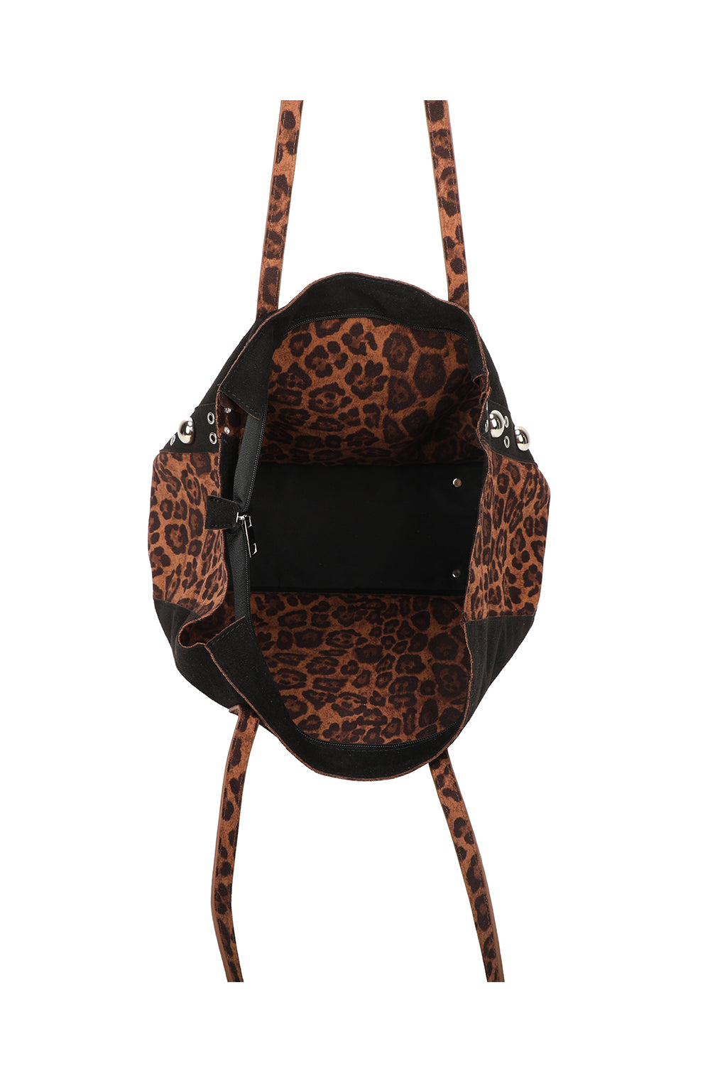 Leopard Patterned Luxe Soft Suede PU Leather Tote Bag Including A Crossbody Bag - RJ250478