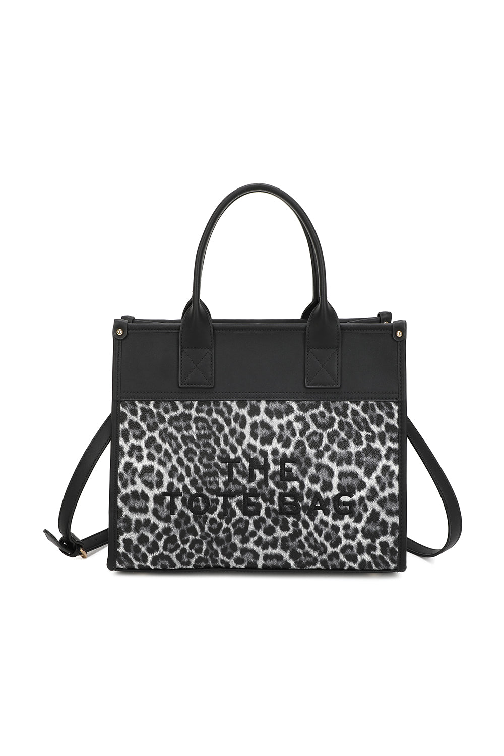 Glam PU Leather Top Handle Crossbody Bag With Leopard Stripes - RB250467