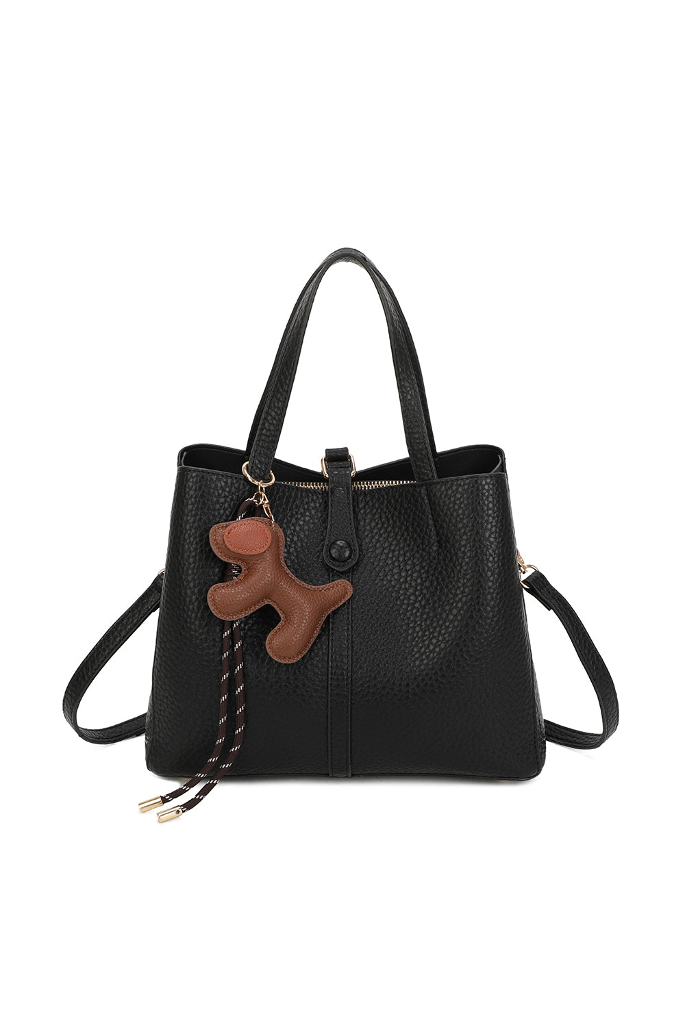 Bella PU Leather Triple Compartment HandBag With A Dog Charm - RB250468