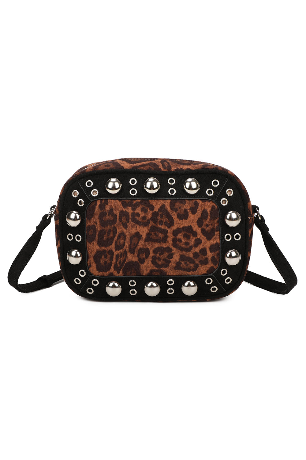 Leopard Patterned Luxe Soft Suede Leather Crossbody Bag - RJ250477