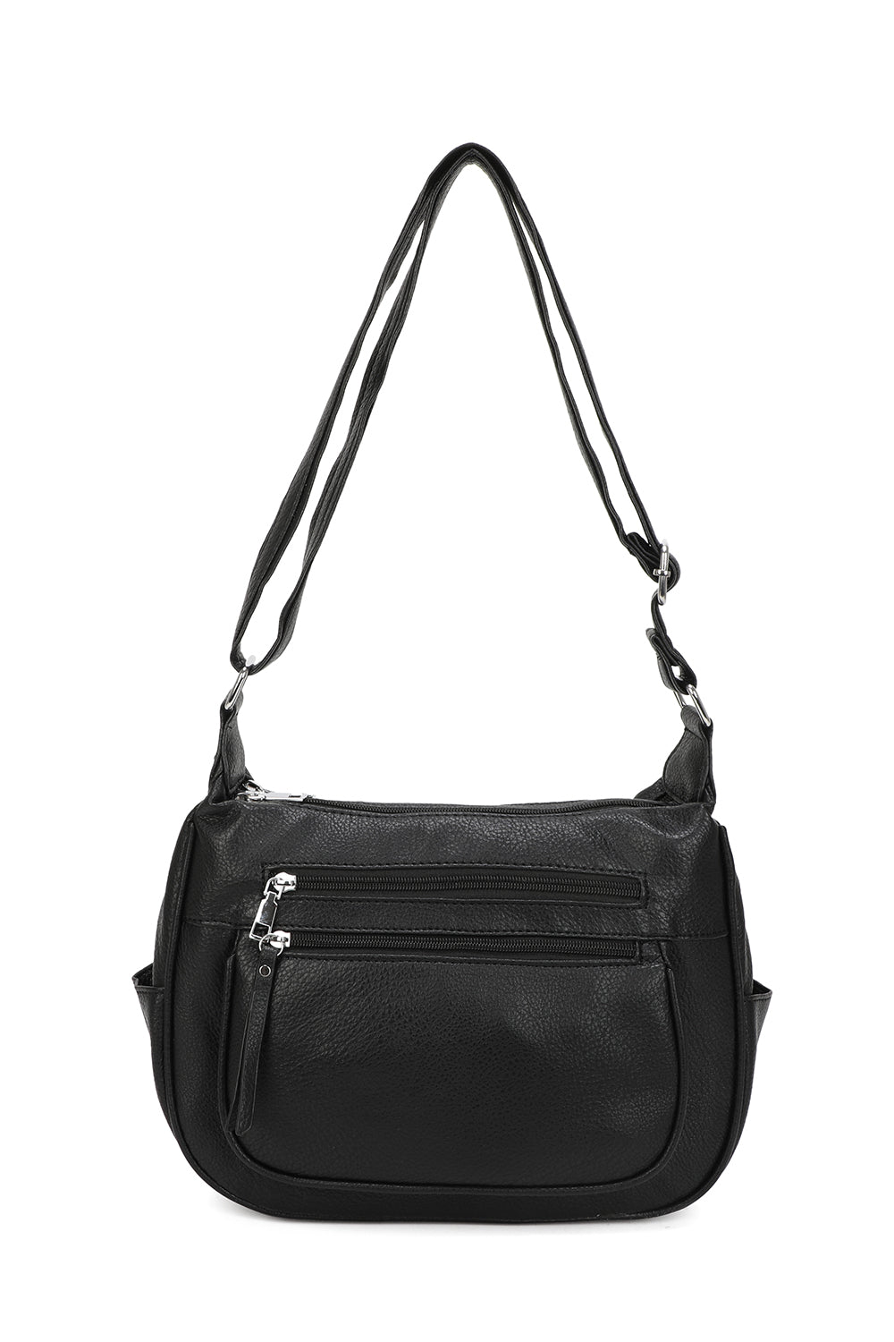Orrin Strap Adjustable PU Leather Multi Pocket Practical Crossbody Bag - RW25058