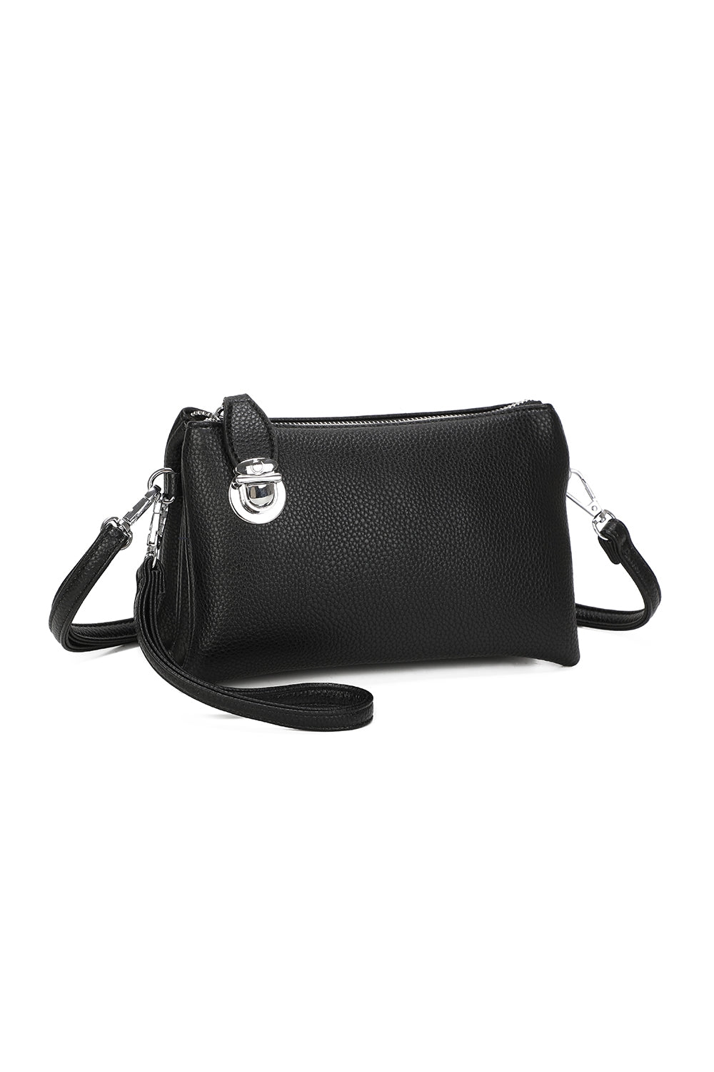Elara PU Leather Triple Compartment Crossbody Bag With Fixed Lock - RM250611