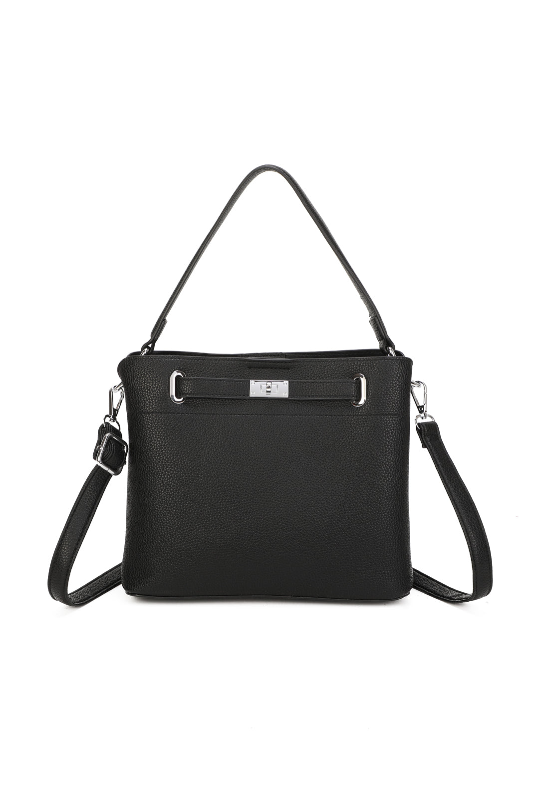 Enro Triple Compartments PU Leather Top Handle Bag With A Lock - RB250953