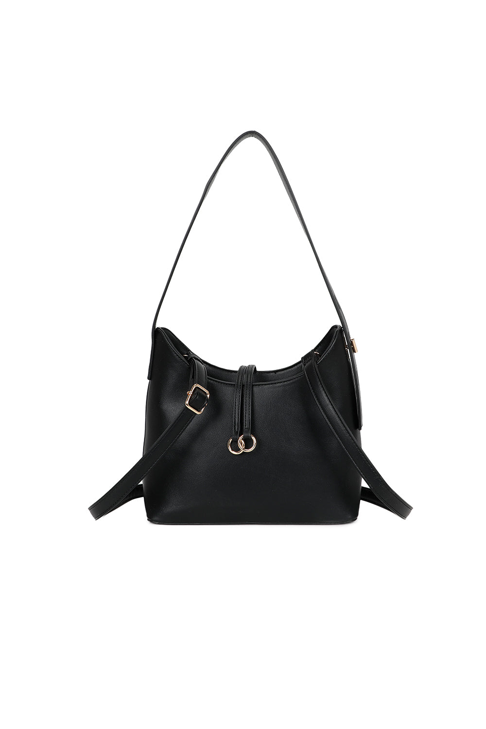 Halo Charm PU Leather Shoulder/Hobo Bag with Extendable Shoulder Straps and Extra-long Straps - RJ241076